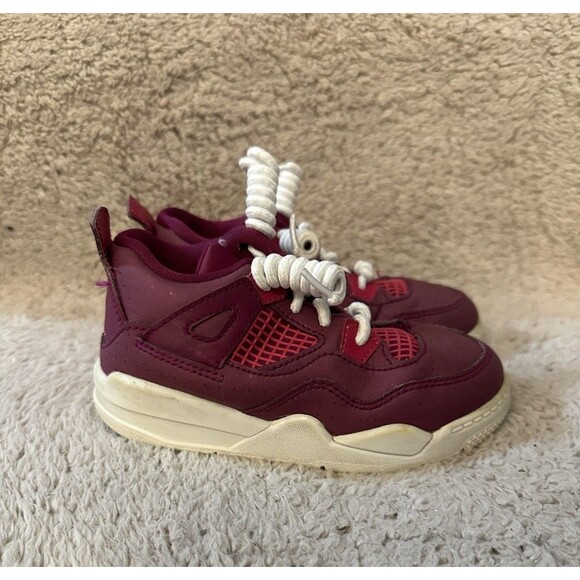 Nike Air Jordan 4 Retro Shoes True Berry Rush BQ7672-661 Toddler Size 9C - Picture 1 of 9
